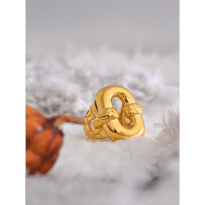 Anel Geométrico Textura Ouro 18k