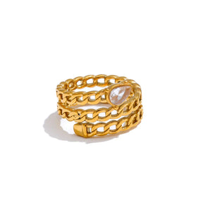 Anel Cobra Ajustável Banhado a Ouro 18K