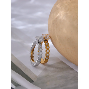 Anel Clássico de Zircônia Cúbica – Ouro 18K