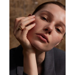 Anel Minimal Ajustável com Banho de Ouro 18k