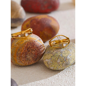 Anel Fashion Zircônia Cúbica Ouro 18K