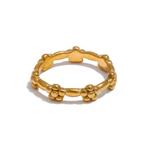 Anel Flor Fino Dourado 18K