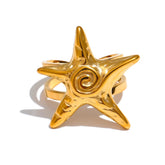 Anel Estrela do Mar Dourado