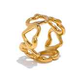 Anel Alma Coração Vazado com Banho de Ouro 18k – Delicadeza que Encanta