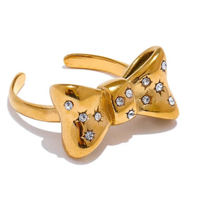 Anel Grace Laço – Brilho Delicado com Banho de Ouro 18K