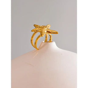 Anel Estrela do Mar Dourado