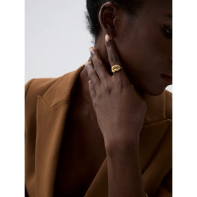 Anel Grace Open – Minimalismo com Banho de Ouro 18K