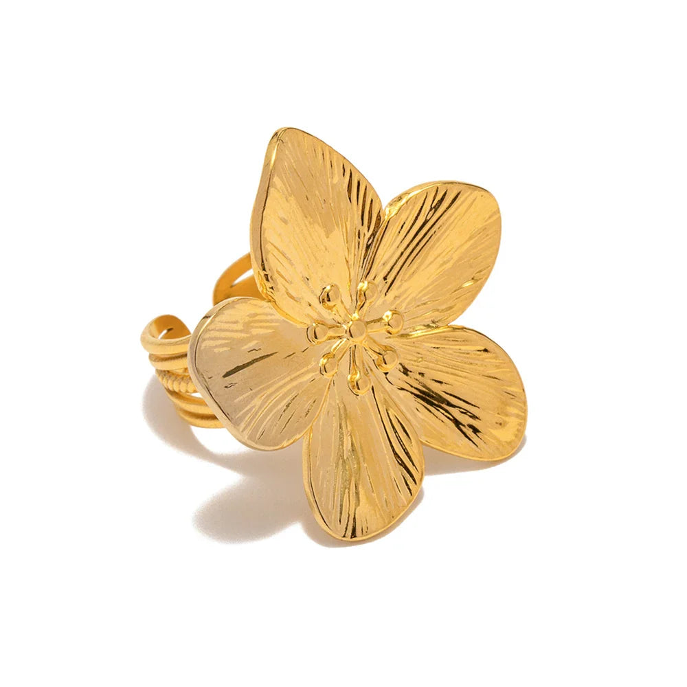 Anel Flor Real em Ouro 18K