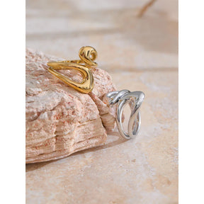 Anel Minimal Ajustável com Banho de Ouro 18k