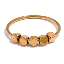 Anel Geométrico de Contas Banhado a Ouro 18K