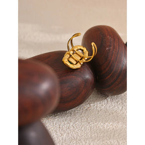 Anel Ajustável Ágata Verde Ouro 18K