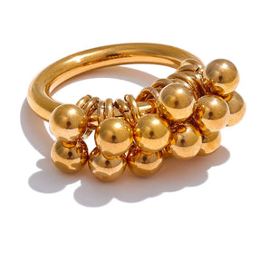 Anel Esferas Dourado 18K