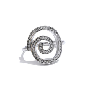 Anel Ajustável Geométrico com Zircônia Cúbica Banhado a Ouro 18K – Coleção Helena