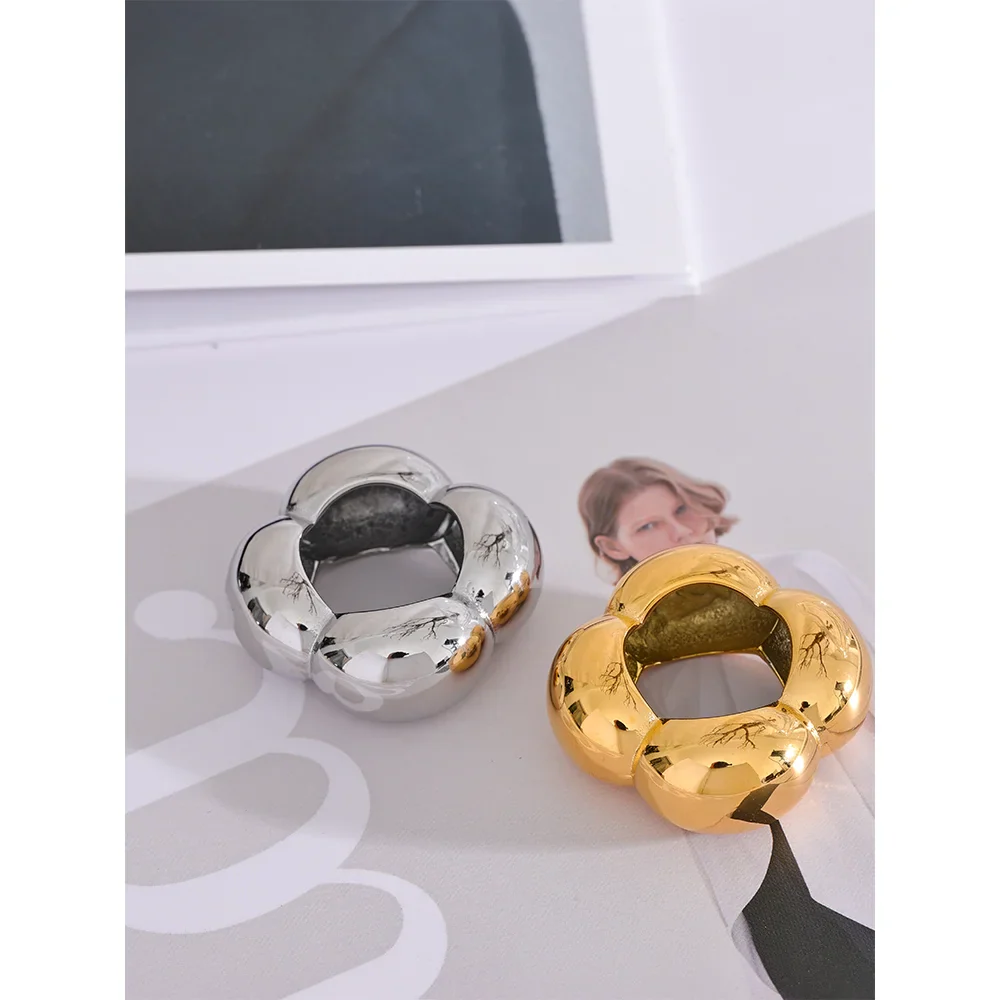 Anel Flor Elegância em Aço Inoxidável 316L