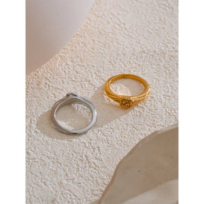 Anel Rosa Dourado 18K