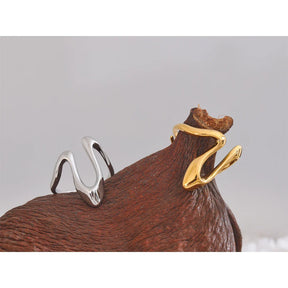 Anel Ajustável Banho Ouro Aço Inox