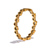 Anel Coração Fino Banhado a Ouro 18K