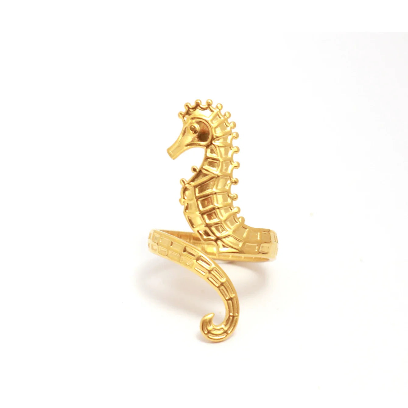 Anel Cavalo-Marinho Ajustável Ouro 18K