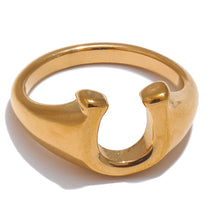 Anel U Textura Ouro 18K