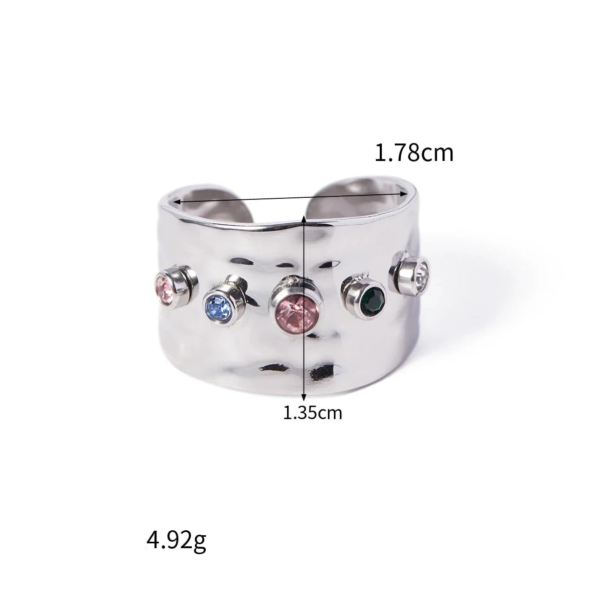 Anel de Declaração com Zircônia Colorida Banhado a Ouro 18K