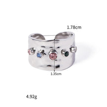 Anel de Declaração com Zircônia Colorida Banhado a Ouro 18K