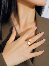 Anel Flores Sakura Folheado a Ouro 18K Ajustável