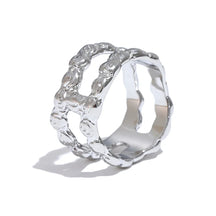 Anel Duplo Geométrico Ouro 18K