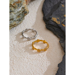 Anel Flor Fino Dourado 18K