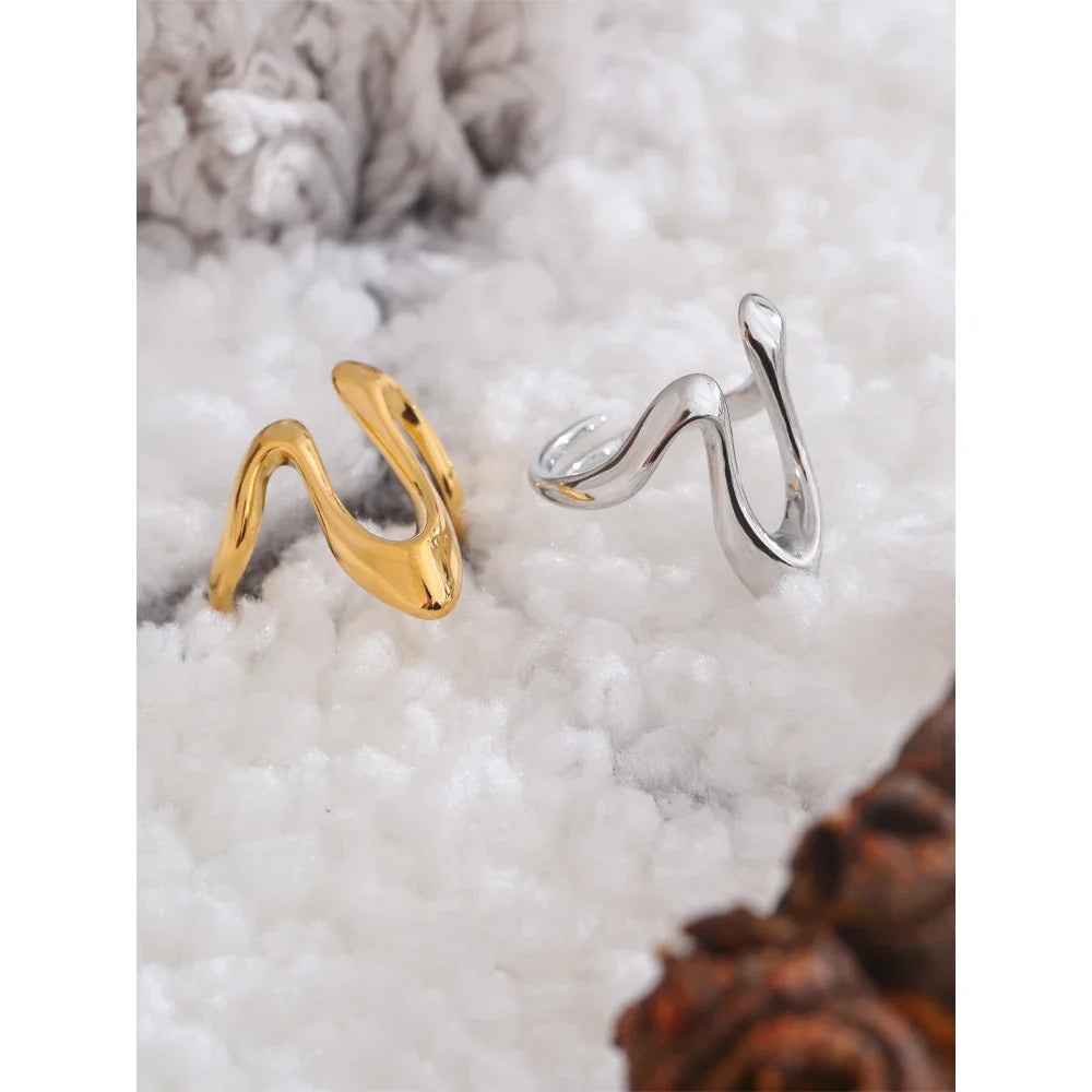 Anel Ajustável Banho Ouro Aço Inox