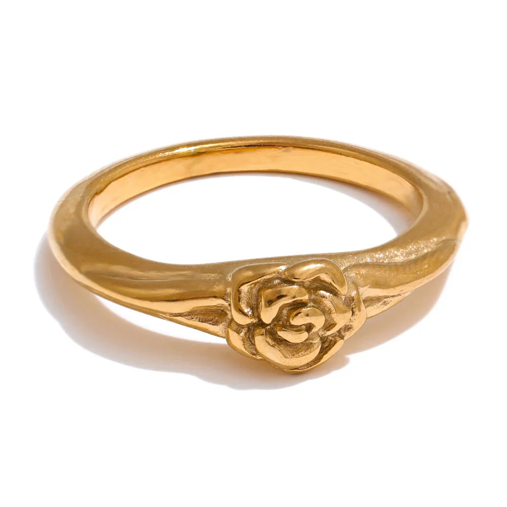 Anel Rosa Dourado 18K