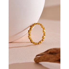 Anel Coração Fino Banhado a Ouro 18K